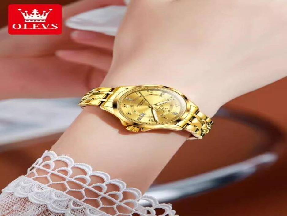 Swiss Premium Women’s Gold Quartz Watch: Waterproof and Luminous Elegance