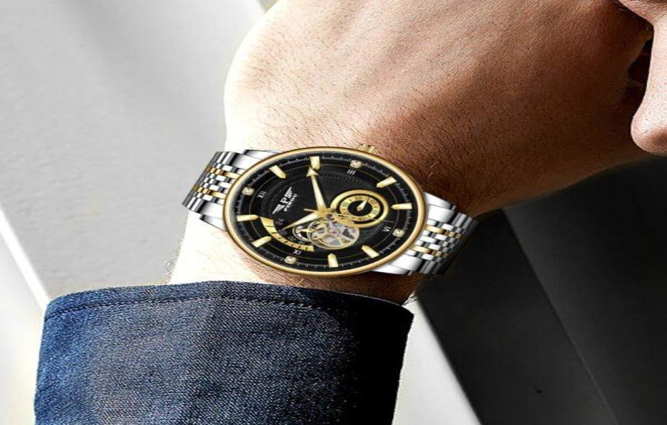 Gold Color Men’s Classic Fashion Trend Automatic Mechanical Watch