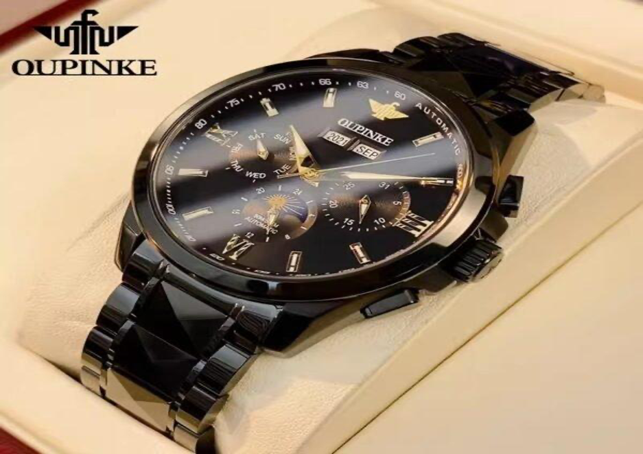 Swiss Certified High-End Luxury Gold Mechanical Men Watch: Precise and elegant Masterpiece