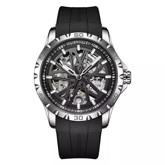 Classic Fashion Gemini Automatic Mechanical Watch Waterproof Skeleton Men Watch