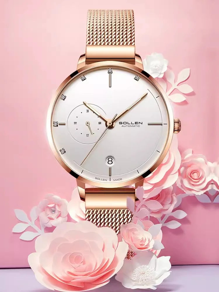 Swiss Genuine High-grade Fashion Diamond Women Automatic Mechanical Watch