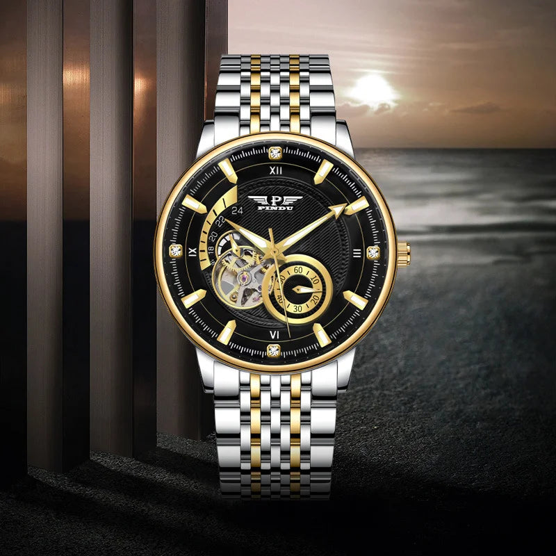 Classic Fashion Gold Color Men's Automatic Trend Mechanical Watch