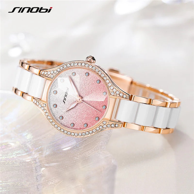 Classic Fashion Full Star Diamonds Gradient Brand Quartz Women's Watch