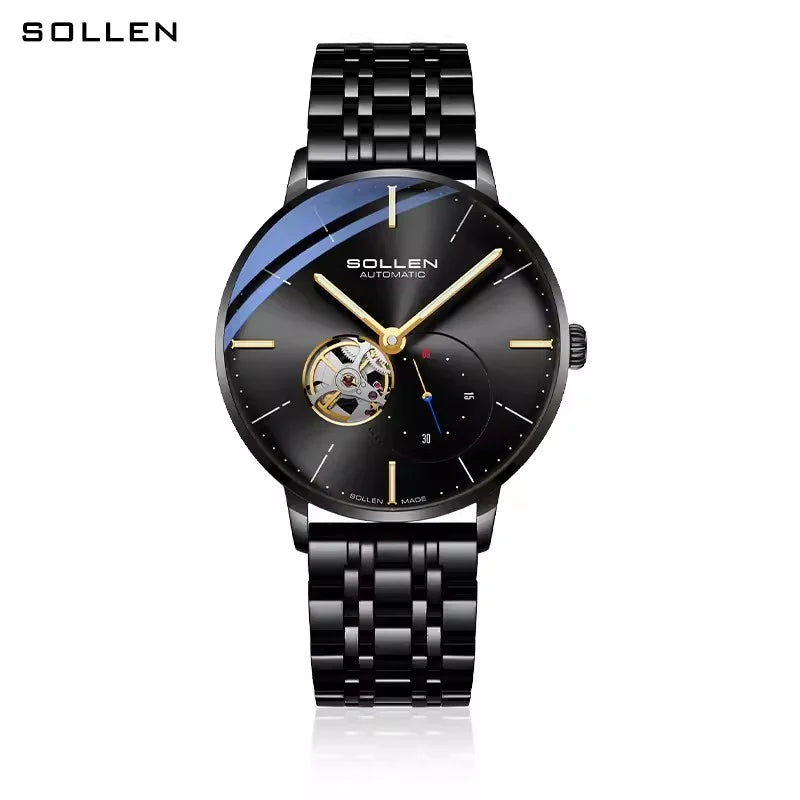 Swiss Genuine Classic Fashion Skeleton Men Automatic Mechanical Watch