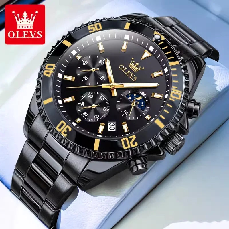 Branded Automatic Mechanical High-grade Luxury Quartz Gold Men Watch