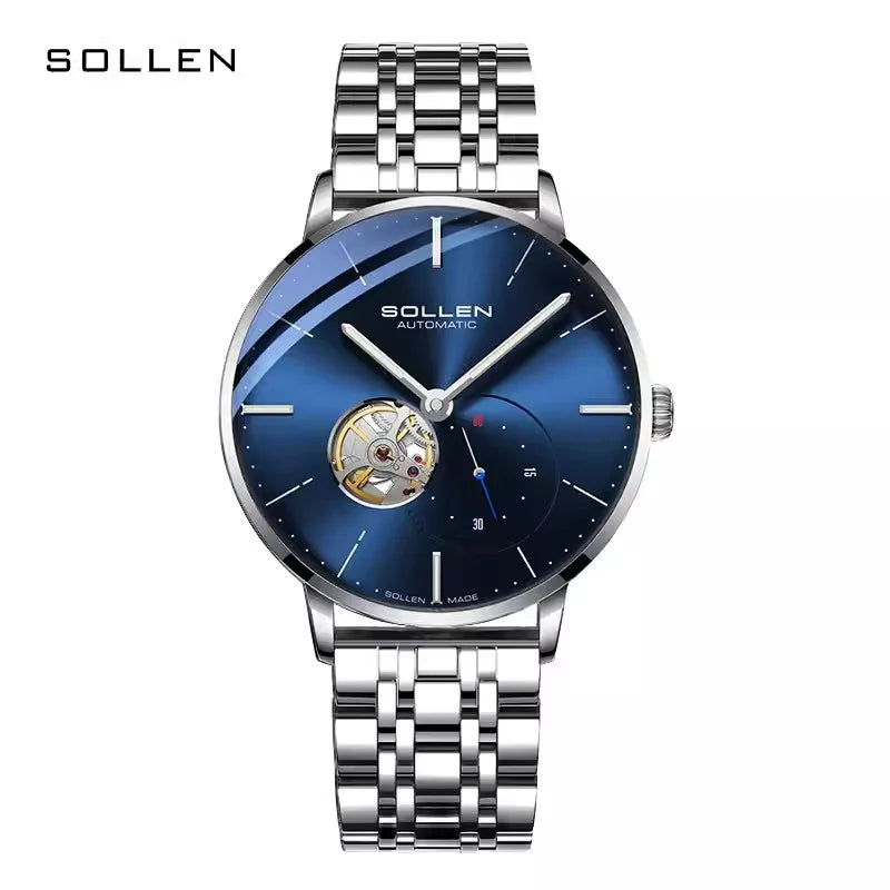 Swiss Genuine Classic Fashion Skeleton Men Automatic Mechanical Watch