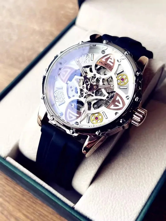 Clover Automatic Skeleton Classic Trend Automatic Mechanical Men Watch