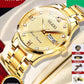 Classic Genuine Swiss 18k Gold Men Machanical Automatic Business Watch