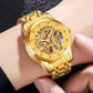 Classic Fashion Dragon Gold Skeleton Automatic Mechanical Men Watch