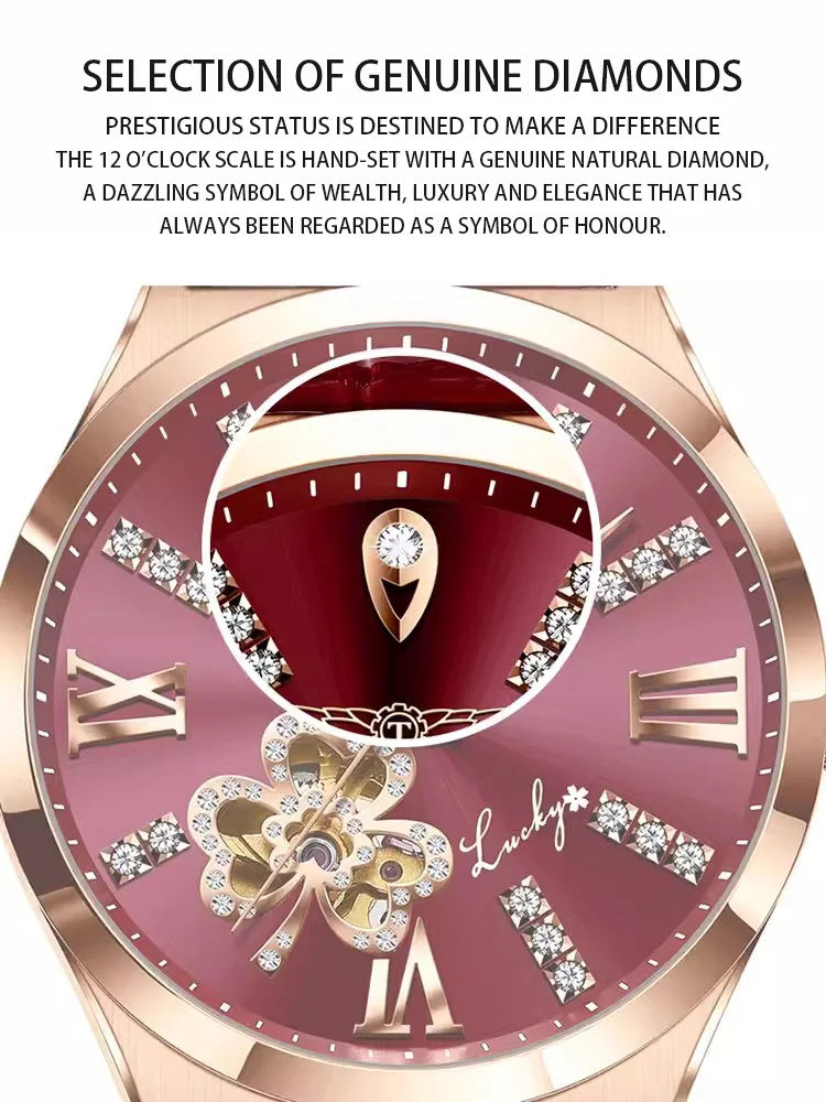 Automatic Mechanical Fashion Genuine Diamond Branded Luxury Women Watches