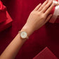 12 Natural Luxury Diamonds Mother of Pearl Quartz Women Watch