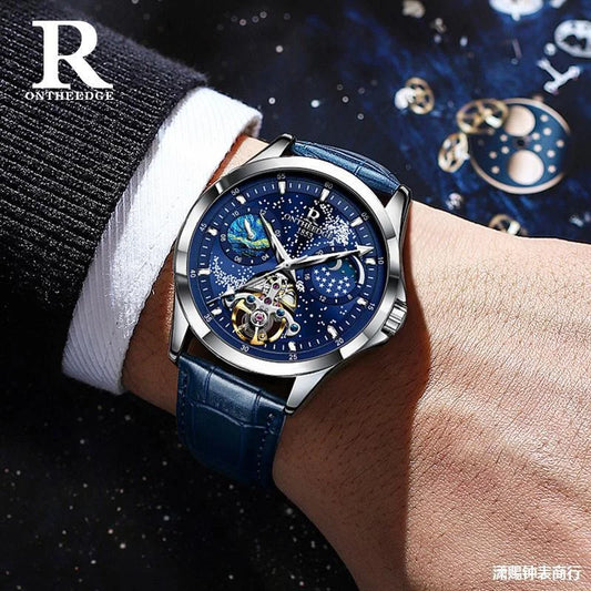 Classic Fashion Star Automatic Skeleton Temperament Brand Men Mechanical Watch