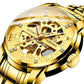 Classic Fashion Automatic Skeleton Gold Mechanical Men Watch