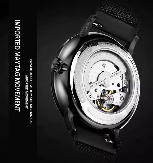 Swiss Genuine Classic Fashion Skeleton Men Automatic Mechanical Watch