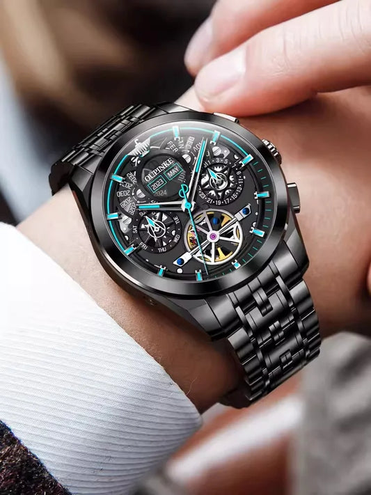 Swiss Branded Waterproof Skeleton High-end Luxury Men Automatic Mechanical Watch