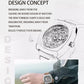 Tonneau Skeleton Luxury Fashion Trend Automatic Mechanical Men's Watch