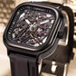 Square Tourbillon Trend Fashion Mechanical Men Automatic Luminous Skeleton Watch