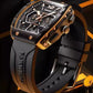 Classic Fashion Skeleton Tonneau Waterproof Watch Men Quartz Watch