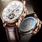 Swiss Brand Luxury Skeleton Tourbillon Trendy Leather Men Mechanical Watch