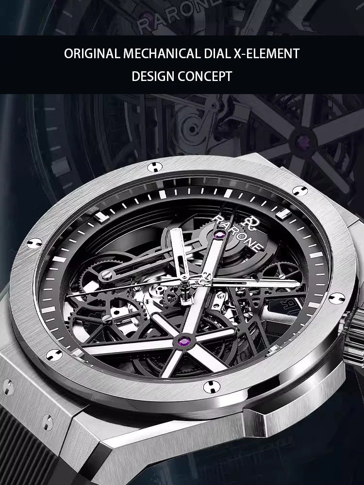 High-end Luxury Gemini Skeleton Men Automatic Mechanical Watch