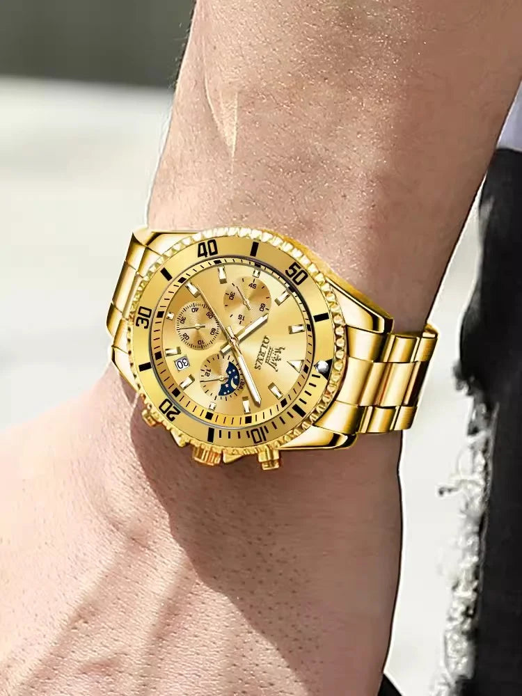 Branded Automatic Mechanical High-grade Luxury Quartz Gold Men Watch