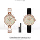 12 Natural Luxury Diamonds Mother of Pearl Quartz Women Watch