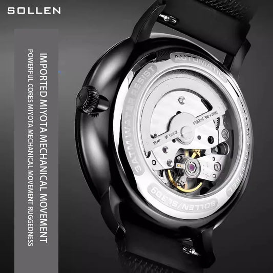 Automatic Mechanical Watch Swiss Watch Men's Black Warrior Men's High-end Luxury Trend Wristwatch