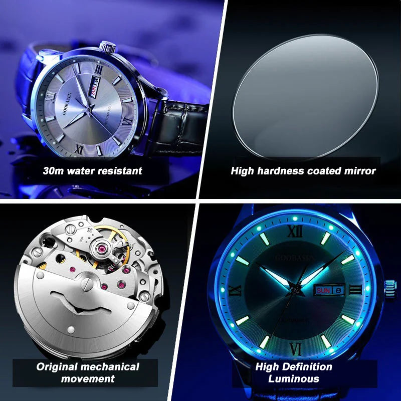 Fashion Classic Waterproof Luminous Calendar Men Automatic Mechanical Watch