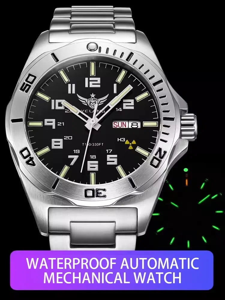 Genuine luxury Swiss Luminous Automatic Mechanical Watch Green Water Men Watch