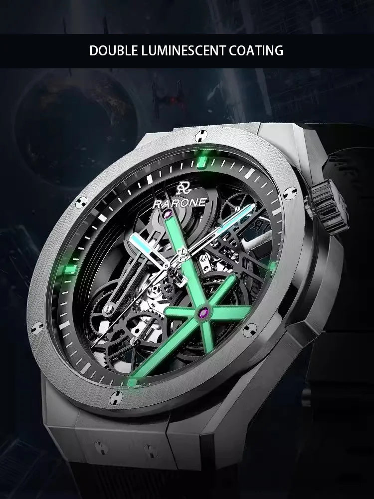 High-end Luxury Gemini Skeleton Men Automatic Mechanical Watch