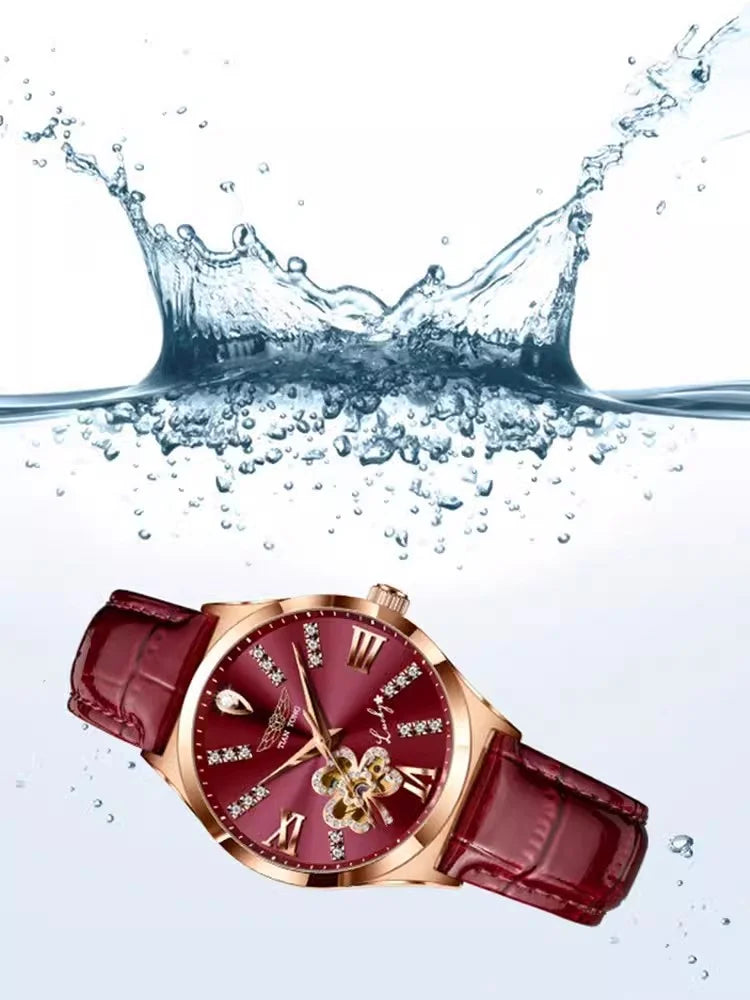 Automatic Mechanical Fashion Genuine Diamond Branded Luxury Women Watches