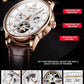 Swiss Brand Luxury Skeleton Tourbillon Trendy Leather Men Mechanical Watch