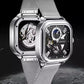 Square Automatic Mechanical Waterproof Tourbillon Skeleton Tide Men Watch