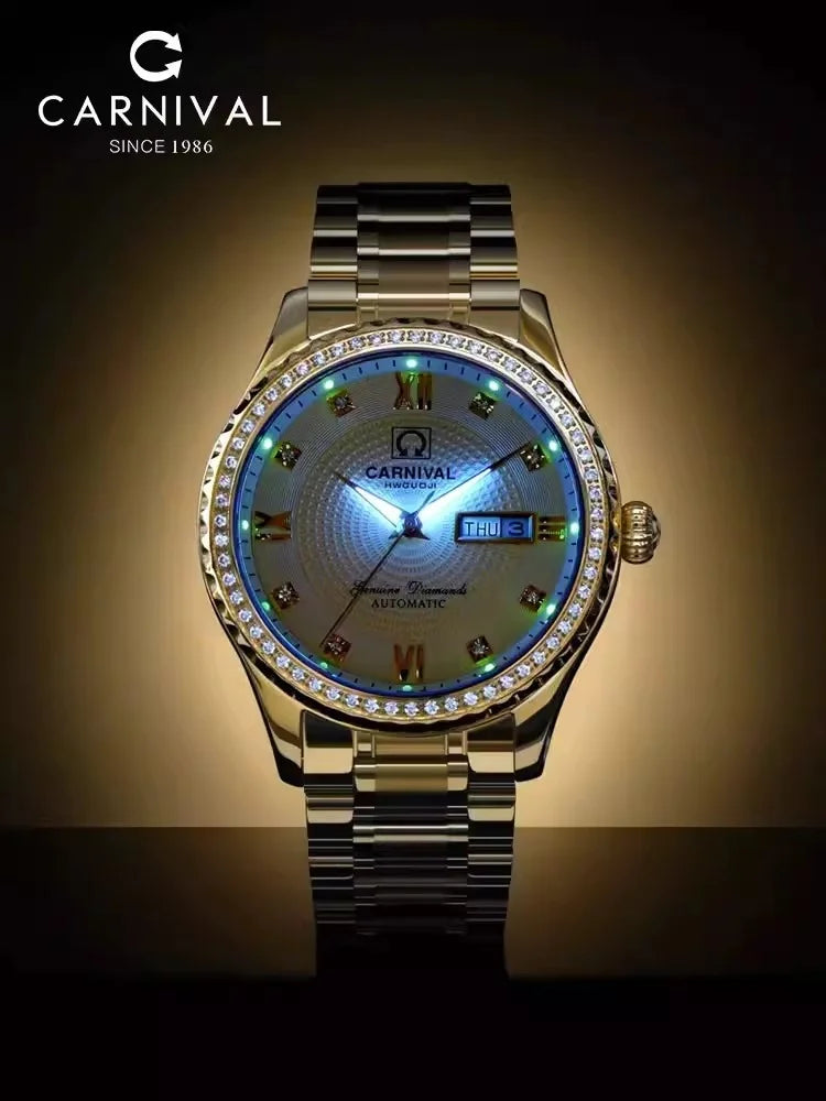 High-end Luxury Luminous Mechanical Automatic Steel Gold Men's Watches