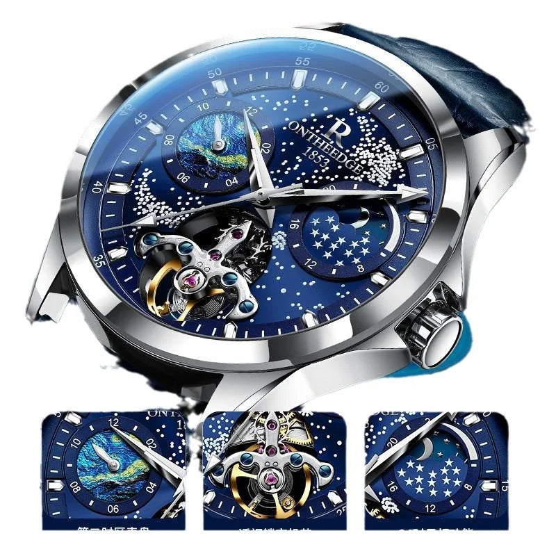 Classic Fashion Star Automatic Skeleton Temperament Brand Men Mechanical Watch