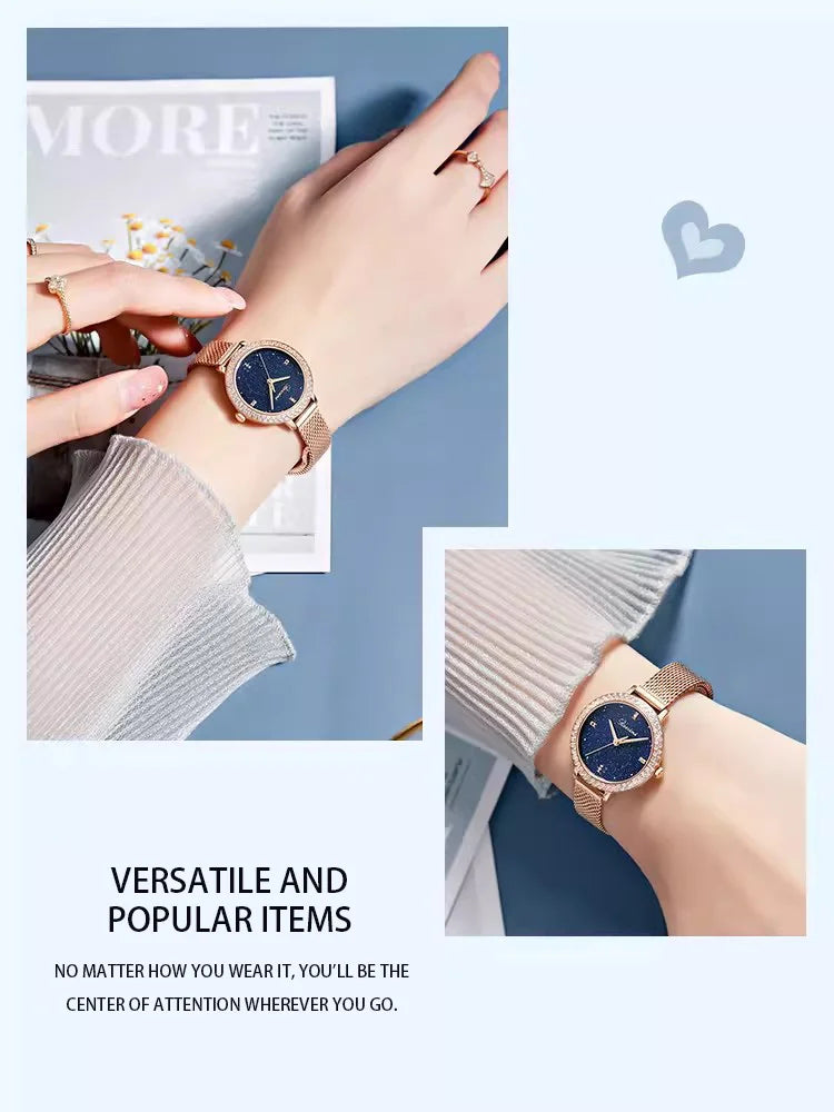 Official Authentic Simple Temperament Ins Style Full of Stars Quartz Women Watch