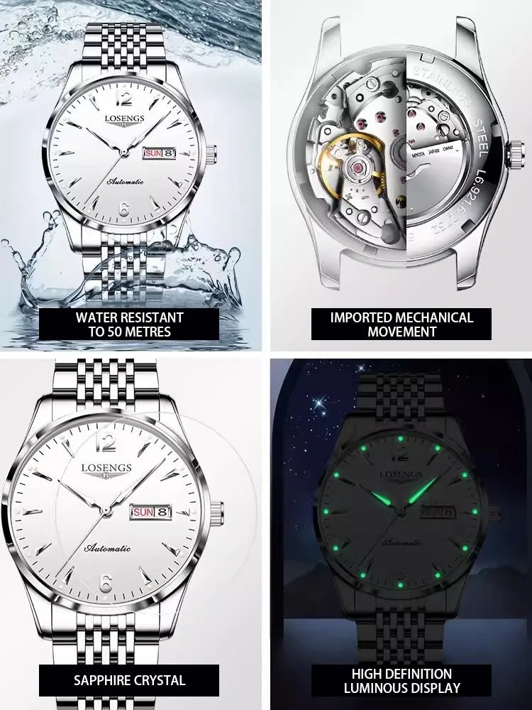 Swiss Mechanical Business Style Waterproof Luminous High-end Luxury Brand Men Watches