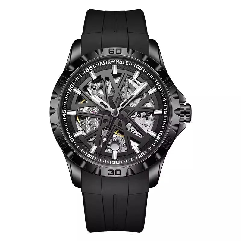 Classic Fashion Gemini Automatic Mechanical Watch Waterproof Skeleton Men Watch