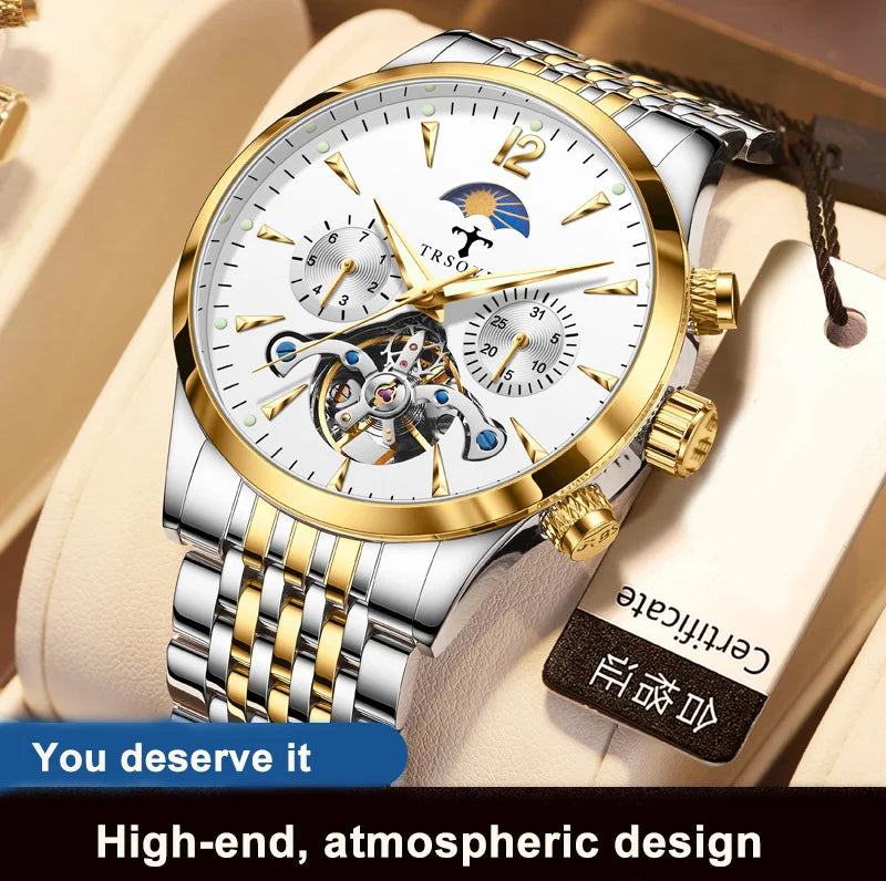 Live Burst Men Mechanical Watch Business Luminous Waterproof Watch