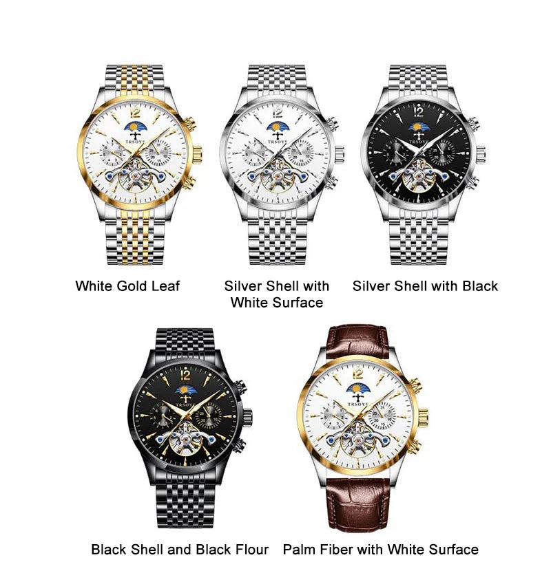 Live Burst Men Mechanical Watch Business Luminous Waterproof Watch