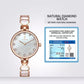 12 Natural Luxury Diamonds Mother of Pearl Quartz Women Watch