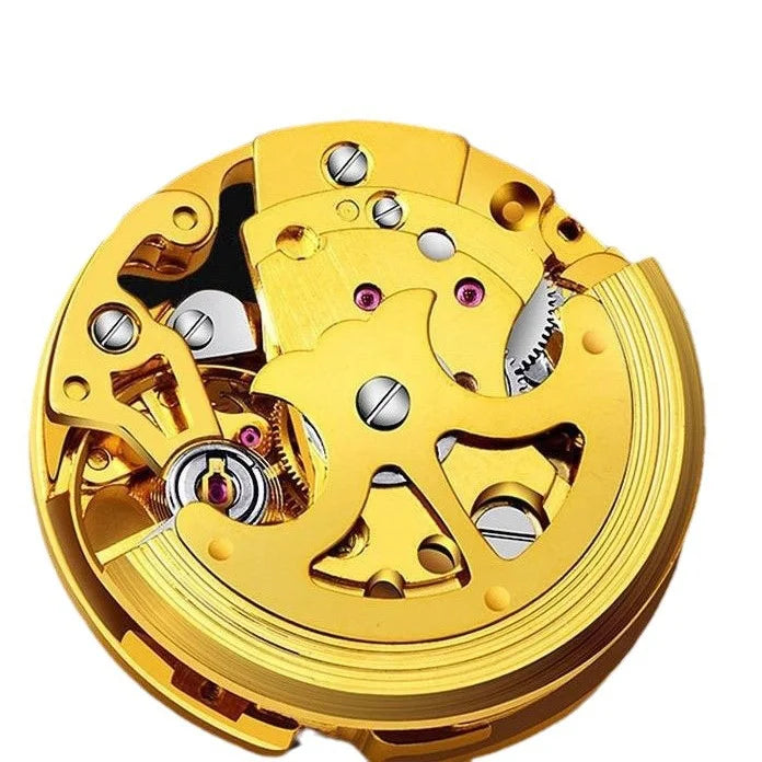 Classic Fashion Automatic Skeleton Gold Mechanical Men Watch