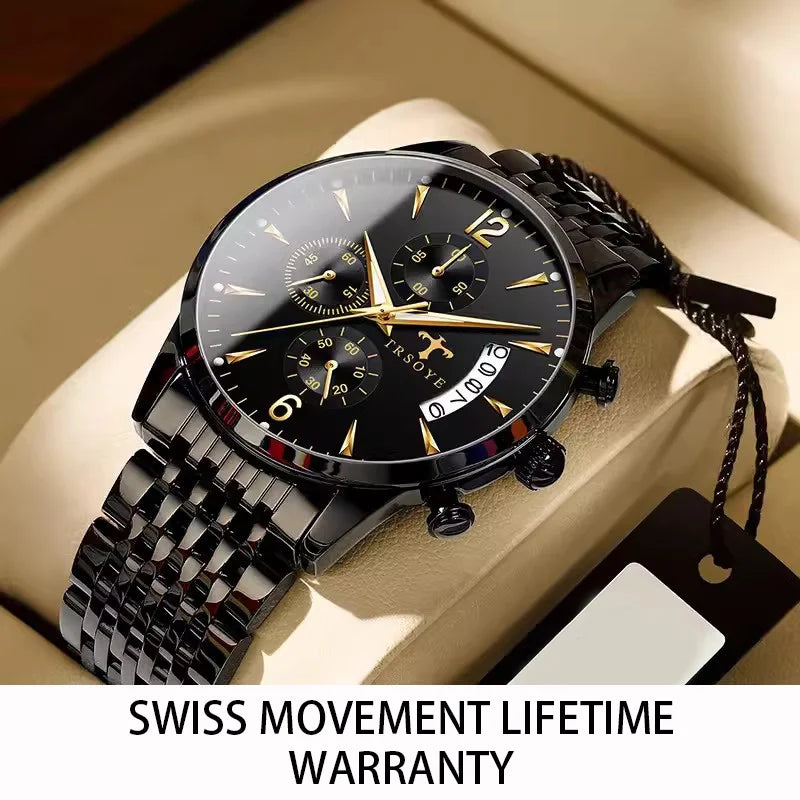 Branded Swiss Watch Fashion Classic Automatic Waterproof Men Quartz Watch