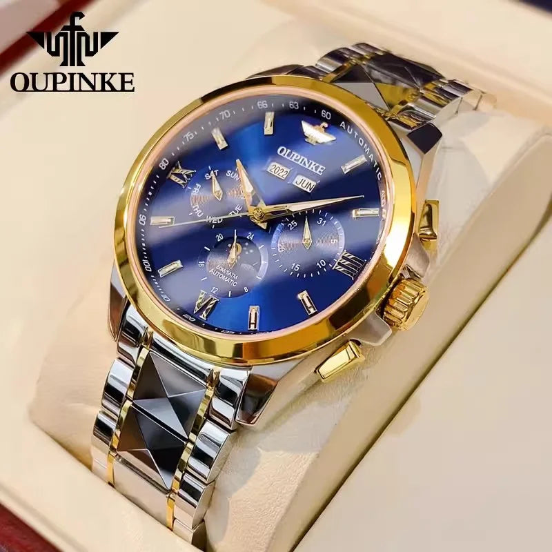 Swiss Certified Branded High-end Luxury Gold Mechanical Men's Watch