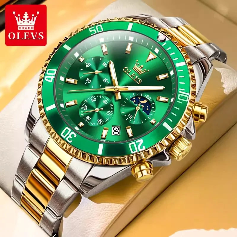 Branded Automatic Mechanical High-grade Luxury Quartz Gold Men Watch