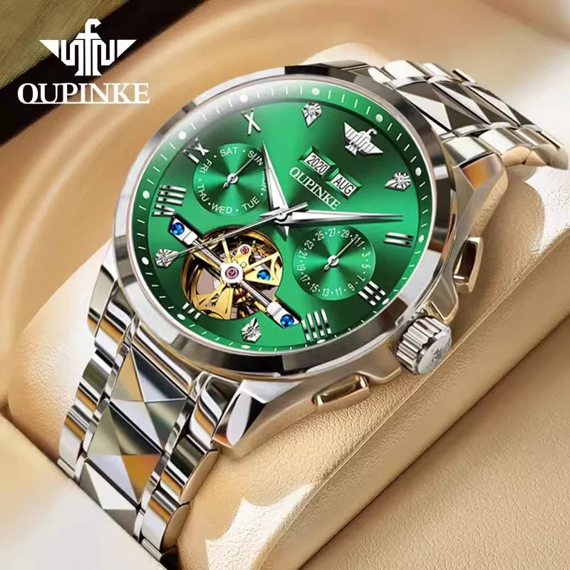 Swiss Automatic Waterproof Luxury Tungsten Steel Business Men Mechanical Watch