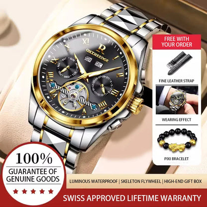 Classic Fashion Mechanical Swiss Automatic Skeleton Branded Men Watches