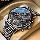 Swiss Genuine Skeleton Automatic Multifunction Fashion Men Mechanical Watch