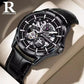 Classic Fashion Swiss Mechanical Automatic Skeleton Men Black Warrior Watch