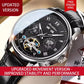 Swiss Brand Luxury Skeleton Tourbillon Trendy Leather Men Mechanical Watch